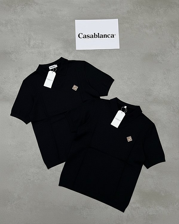 Casablanca Contrast Collar – Estilo Refinado Preto