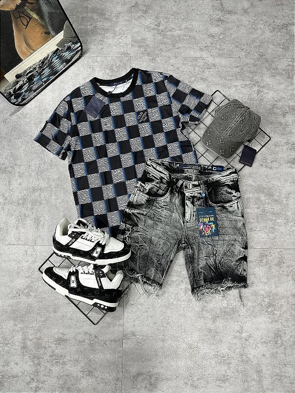 Combo Lv Monogram Stile Exclusive — Cinza & Preto