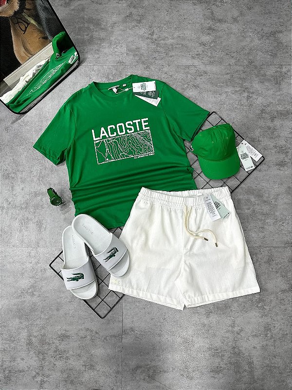 Combo Lacoste Típico verão Verde musgo