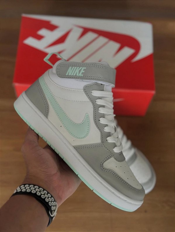 Nike Court Vision Mid — Cinza & Branco