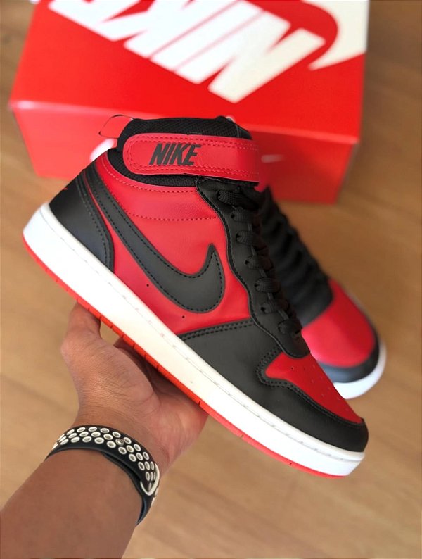Nike Court Vision Mid — Vermelho & Preto