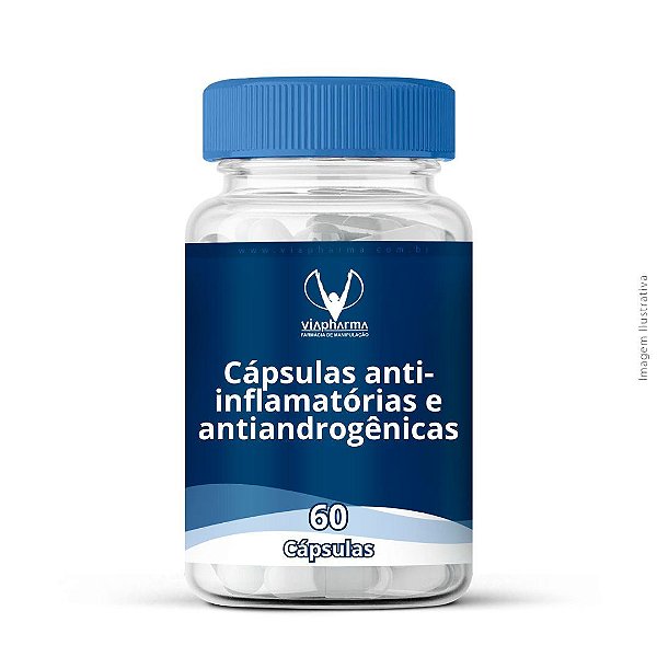 Cápsulas anti-inflamatórias e antiandrogênicas para alopecia androgenética 60 cápsulas