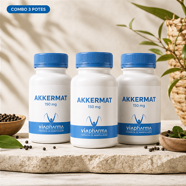 Combo de 3 potes de Akkermat 150mg 30 cápsulas