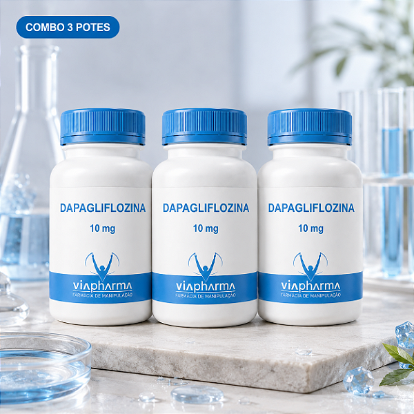 Combo de 3 potes de Dapagliflozina 10mg 30 Cápsulas