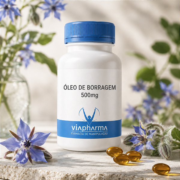 Óleo de Borragem 500mg 60 Cápsulas