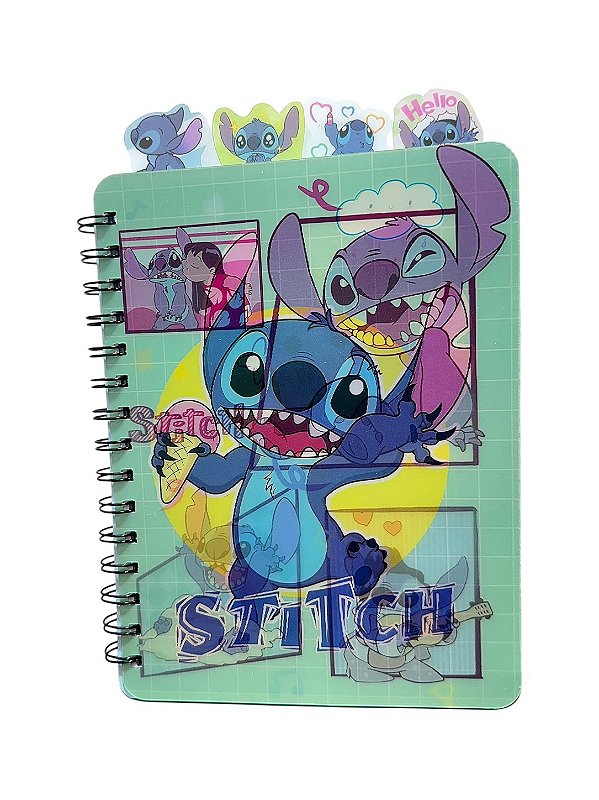 Caderno A5 Stitch capa 3D