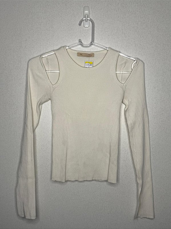 Blusa Branca Manga Longa Feminina P