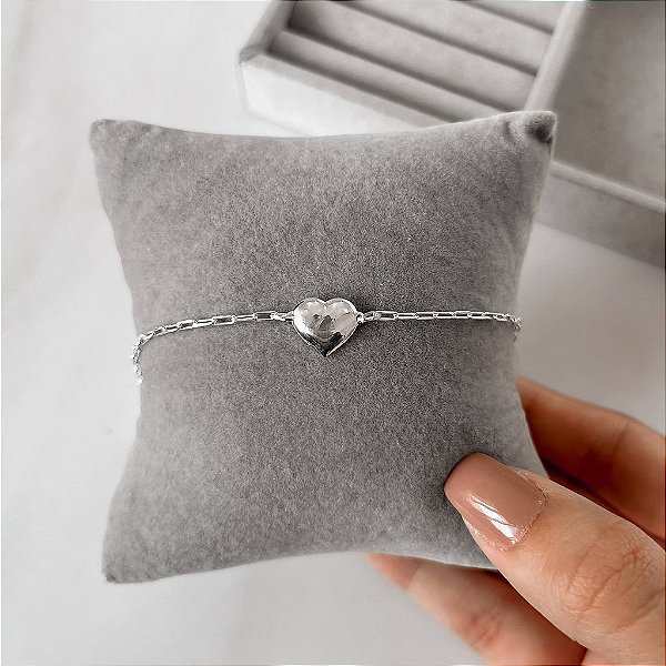 Pulseira Cartier com Coração Liso