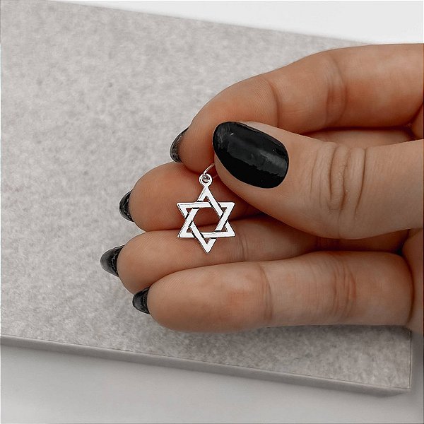 Pingente Estrela de Davi 14mm em Prata 925