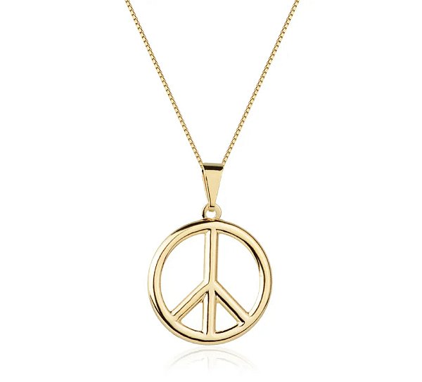 Colar Simbolo da paz Banhado a Ouro 18K — Ale Semijoias