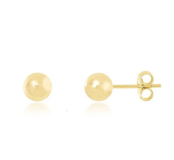 Brinco Bola Lisa Grande Banhado a Ouro 18k 13mm — Ale Semijoias