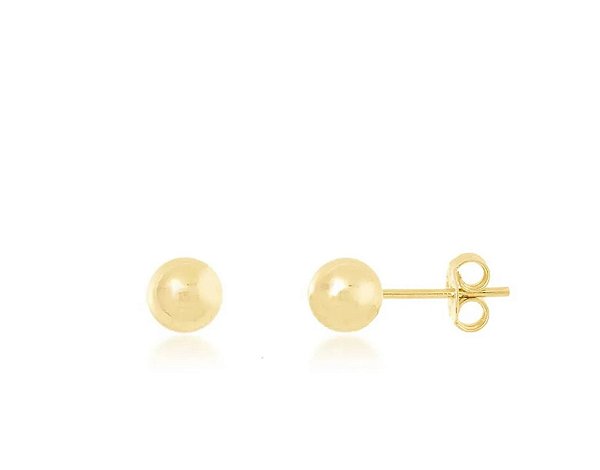 Brinco Bola Lisa pequena Banhado a Ouro 18k 6mm — Ale Semijoias