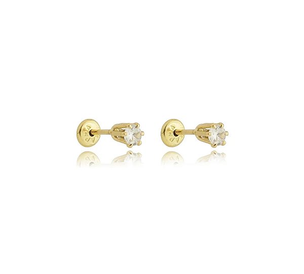 Brinco Baby Ponto de Luz com Zircônia Cristal Banhado a Ouro 18k — Ale Semijoias