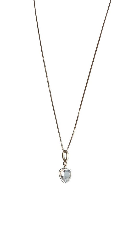 Colar Prata 925 com Pingente de Coração e Zircônia Cristal