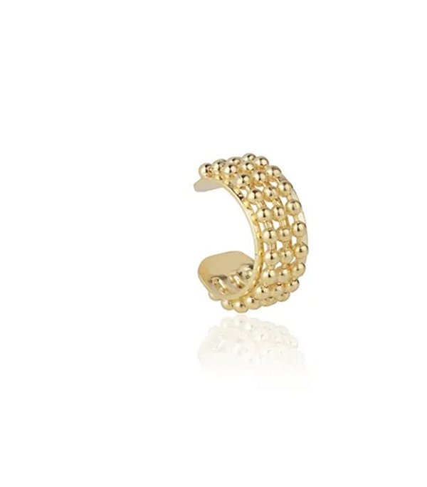 Piercing Fake de Bolinhas Banhado a Ouro 18k
