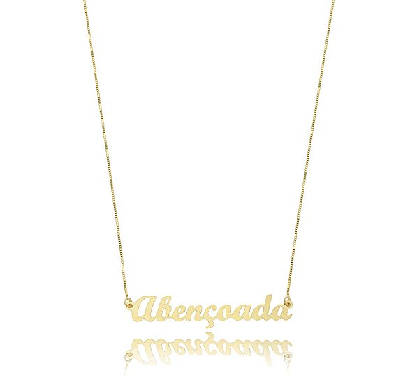 Colar Abençoada Banho Ouro 18k - Ale Semijoias