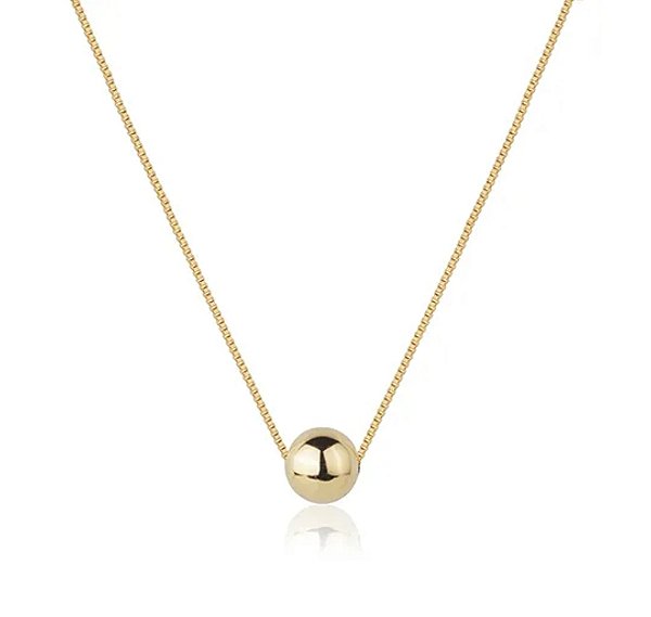 Colar Esfera (M) Banho Ouro 18k - Ale Semijoias
