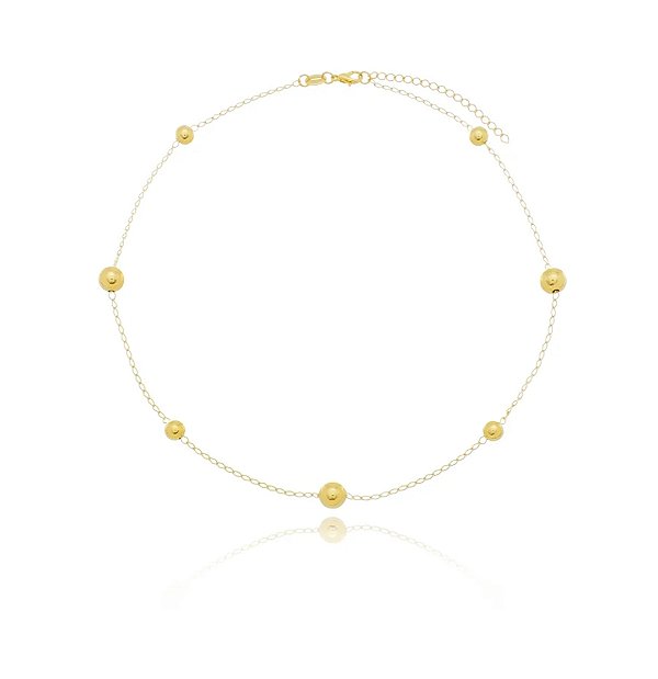Colar de Esferas Banho Ouro 18k - Ale Semijoias
