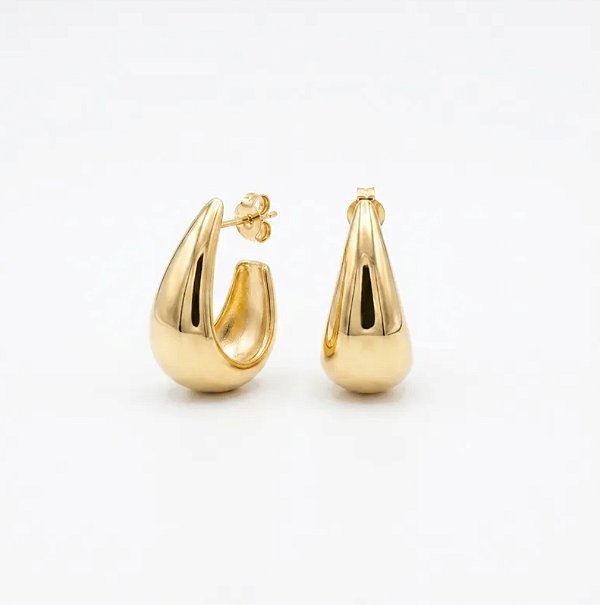 Brinco Argola Gota Banho Ouro 18k - Ale Semijoias