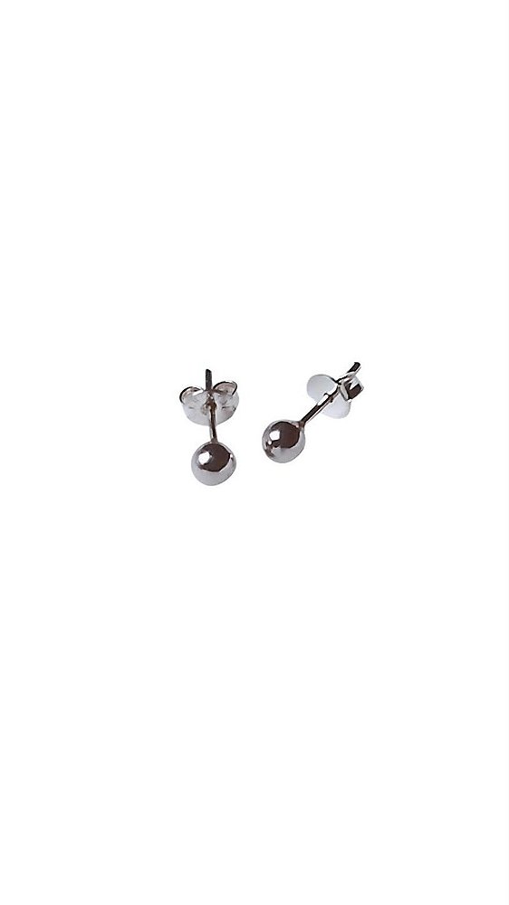 Brinco Bolinha 3mm em Prata 925 - Ale Semijoias
