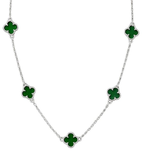 Colar Choker Trevos Verdes 10mm Inspiração Corrente Elo Português 45cm-Ale Semijoias