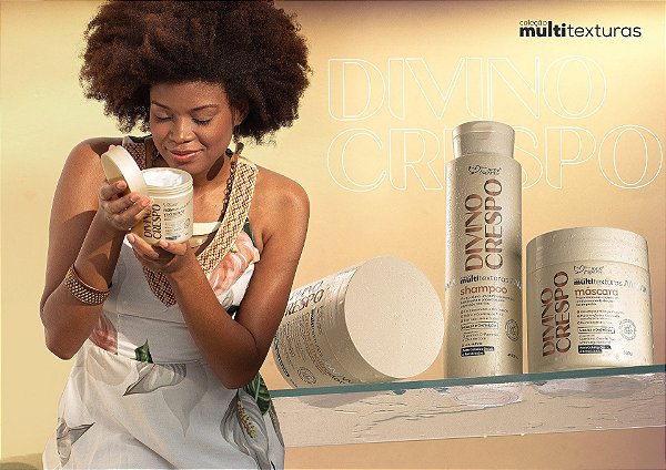 Kit Completo Divino Crespo Suave Fragrance – Shampoo 490ml + Máscara 500g + Creme Finalizador 500g para Cabelos Crespos, Hidratação, Definição e Antifrizz