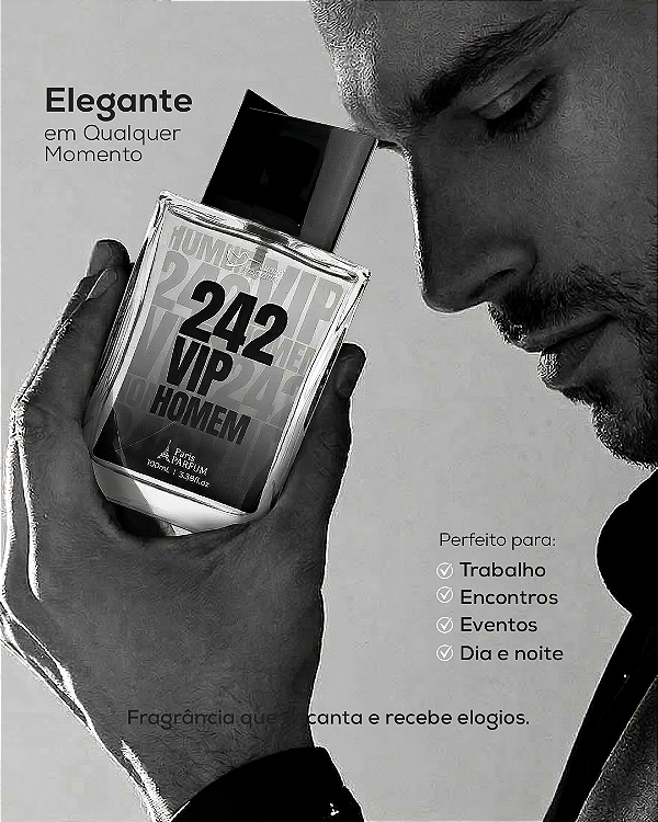 Perfume Masculino 242 Vip 100ml Alta Fixação Fragrância Sofisticada