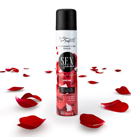 Desodorante Íntimo Feminino Sex Femme Love Me 100ml Suave Fragrance – Jato Seco, pH Neutro e Ação Prolongada