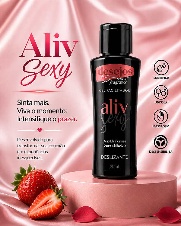 Gel Facilitador Aliv Sexy 20mL Lubrificante Dessensibilizante Unissex para Massagem Suave Fragrance
