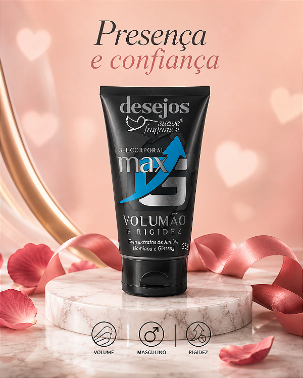 Gel Corporal Masculino Max G Volumão e Rigidez 25g com Jambu Damiana e Ginseng – Suave Fragrance