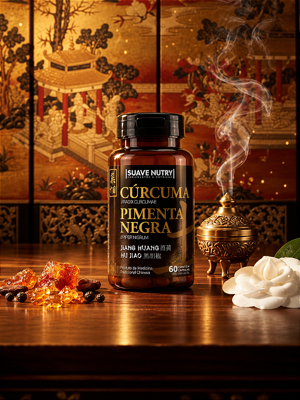 Suplemento Cúrcuma com Pimenta Negra Suave Nutry 60 Cápsulas – Antioxidante e Termogênico