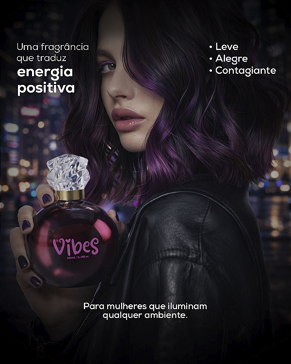 Perfume Feminino Vibes Suave Fragrance 100ml – Deo Colônia Floral Frutal com Framboesa, Maracujá e Frutas Vermelhas