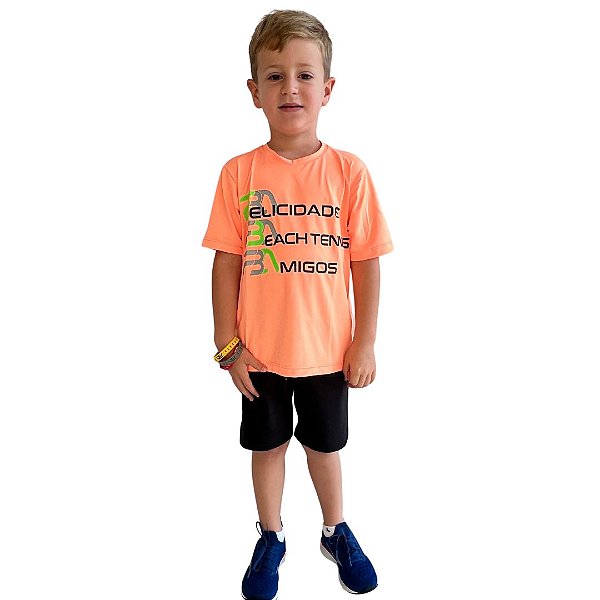 CAMISETA INFANTIL ACQUA COM PROTEÇÃO UV 50+ LARANJADA