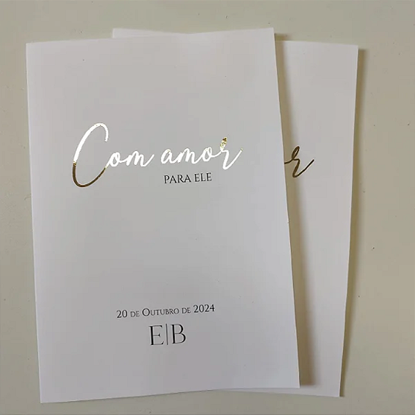 Caderno de Votos Noivos Metalizado 21x15cm