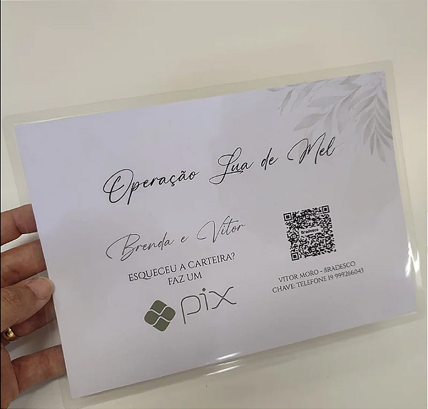 Placa PIX Casamento Operação Lua de Mel 21x29,7cm