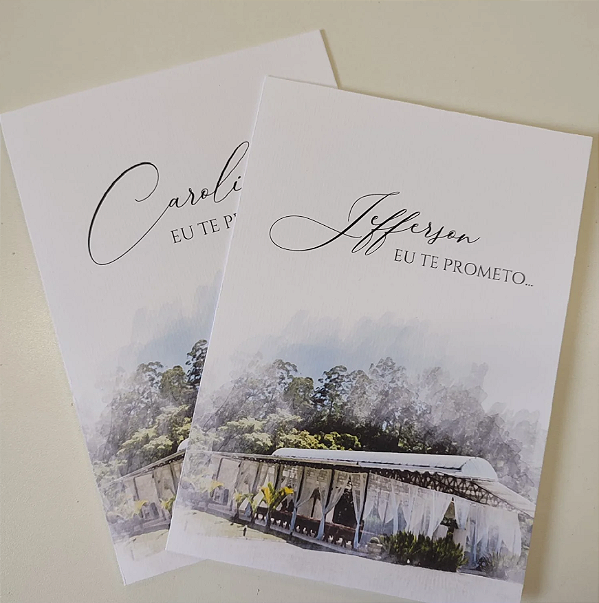 Cartão Votos Noivos Aquarela Quinta Pinheiros