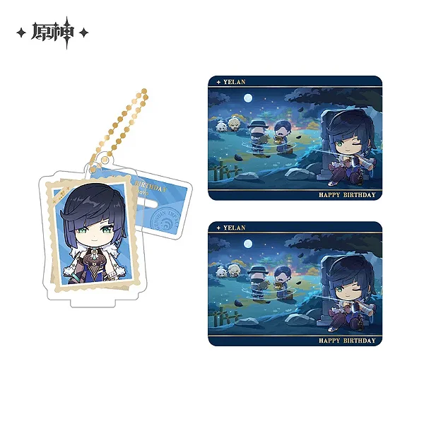 GENSHIN IMPACT - LIYUE - CHARACTER ACRYLIC STAND KEYCHAIN & COLLECTIBLE CARD SET - YELAN VERSION