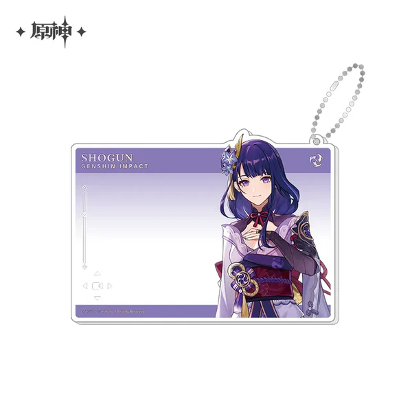 GENSHIN IMPACT - RAIDEN SHOGUN - ACRYLIC PENDANT - ANNIVERSARY CELEBRATION SERIES ACRYLIC GROUP PHOTO CARD - 3RD ANNIVE