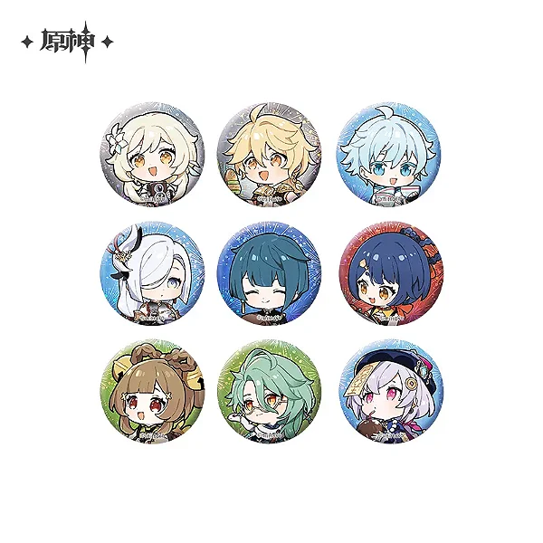 GENSHIN IMPACT - BADGE - MULTIPLE CHARACTERS - THE EXQUISITE NIGHT CHIMES - Q VERSION MINI CHARACTER SET A