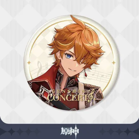 GENSHIN IMPACT - BADGE - LIYUE - METAL CAPTAIN - EARTHLY CHAPTER SERIES - CAPTAIN TARTAGLIA