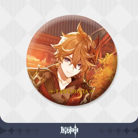 GENSHIN IMPACT - BADGE -  TARTAGLIA - THEME SERIES CHARACTER TINPLATE QUEST-TARTAGLIA MODEL