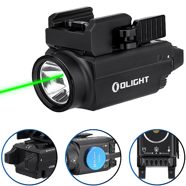 Lanterna Olight Baldr S 800 Lúmens 130 Metros Laser Verde - Preta
