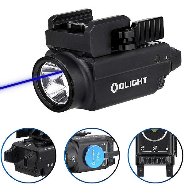 Lanterna Olight Baldr S BL 800 Lúmens 130 Metros Laser Azul - Preta