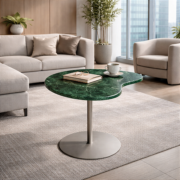 Mesa Lateral Moderna em Mármore Natural