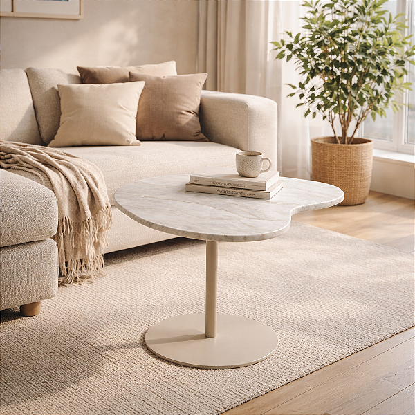 Mesa Lateral de Quartzito Premium para Sala