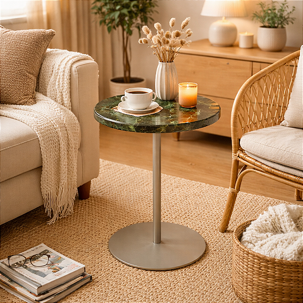 Mesa Lateral Moderna em Quartzito Natural