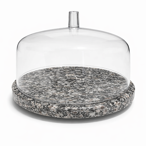 Boleira de Granito com Tampa Acrílica Premium