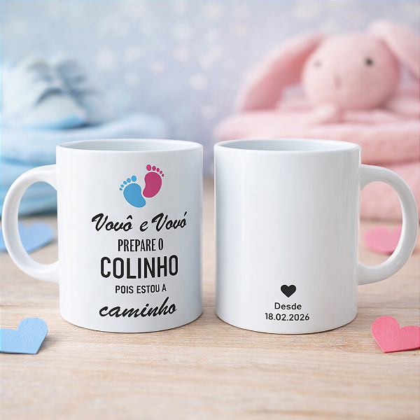Caneca baby chegando/unissex