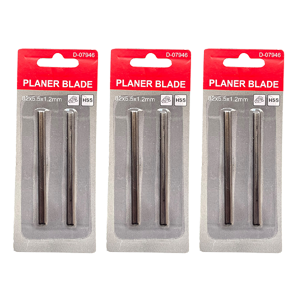 3 Faca P/ Plaina 82mm Skil/makita/bosch/stanley/gamma 6unid