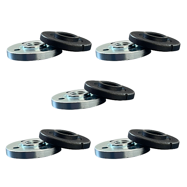 Kit 5 Flange 20mm C/ Porca Para Esmerilhadeira E Lixadeira